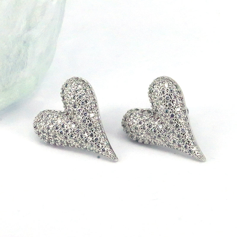 Heart Rhinestone Earrings