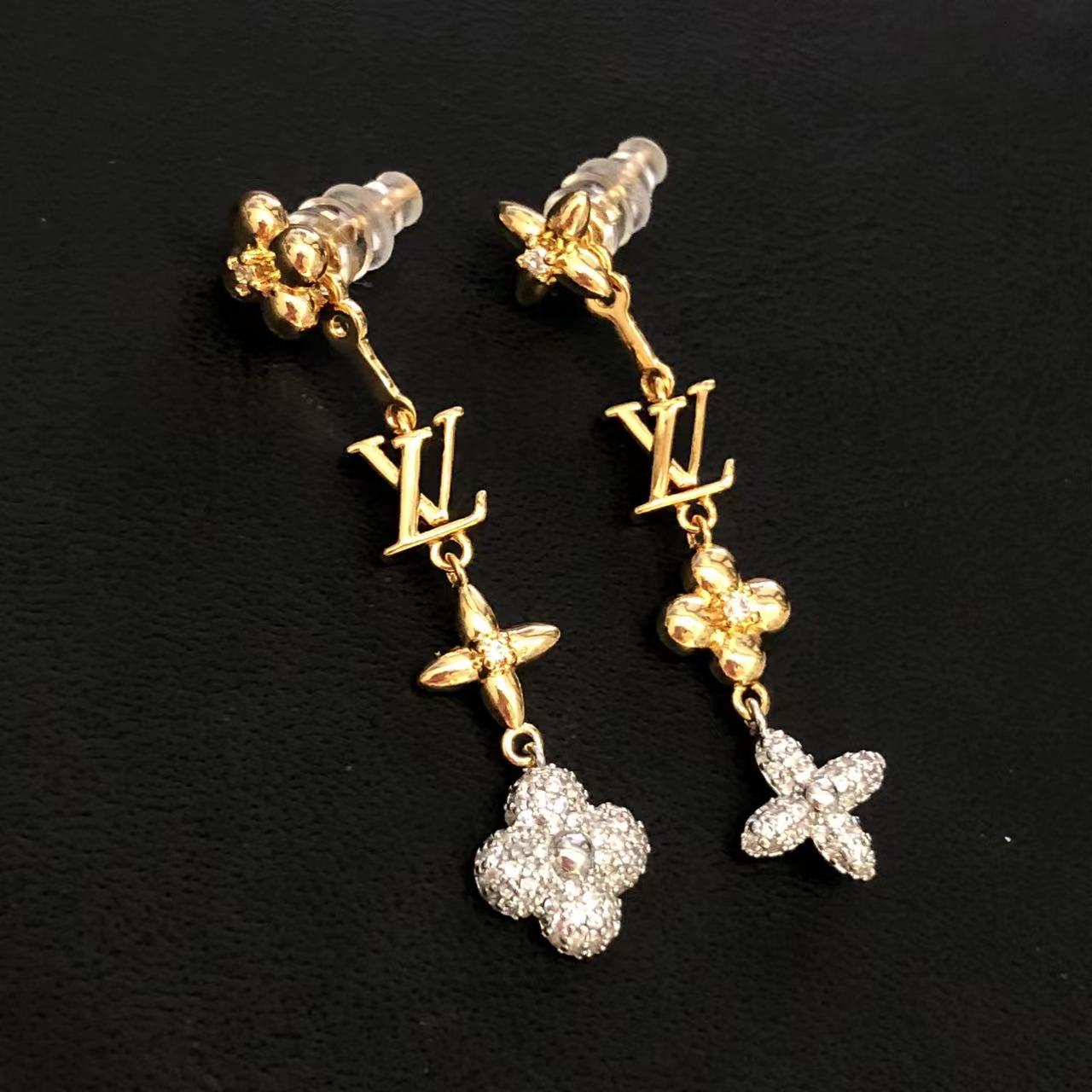 LV Dangling Flower Earrings
