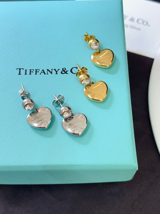Tiff Heart Studs