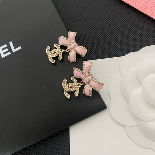 CC Pink Bow Earrings