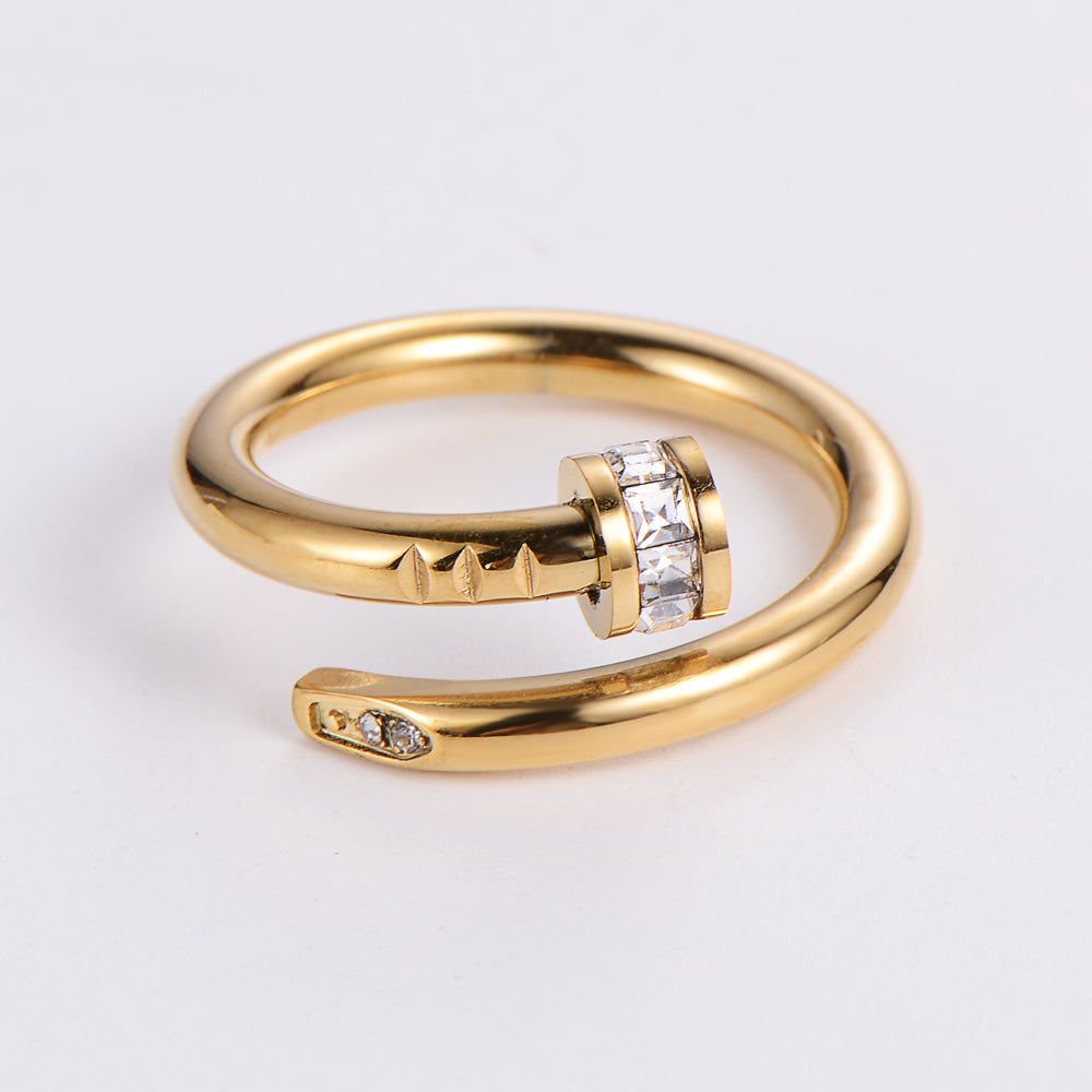 Nail Ring with Rhinestones