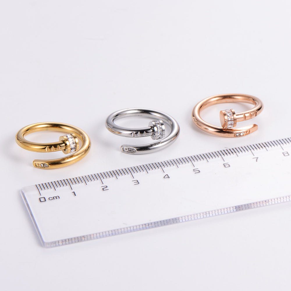 Nail Ring with Rhinestones