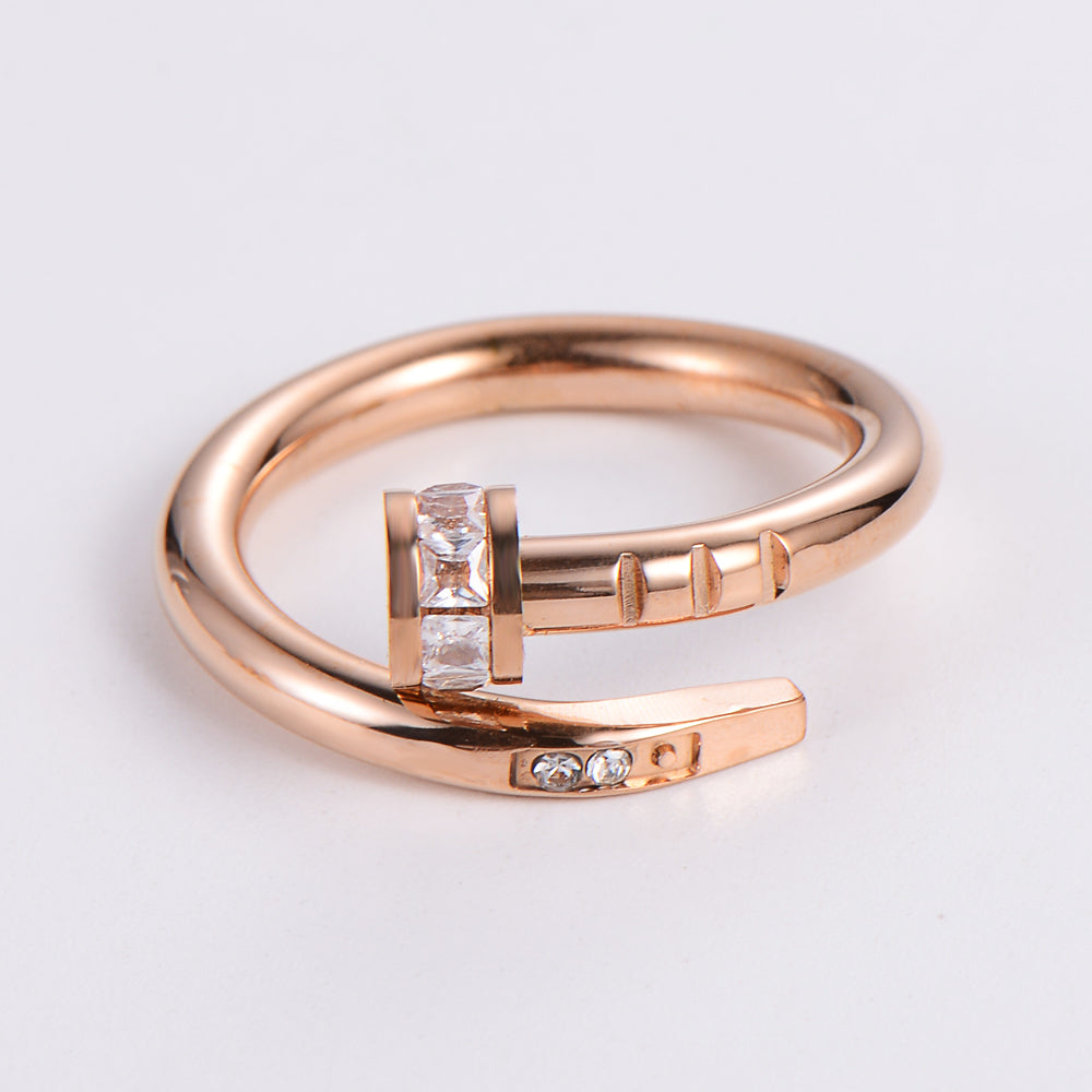 Nail Ring with Rhinestones