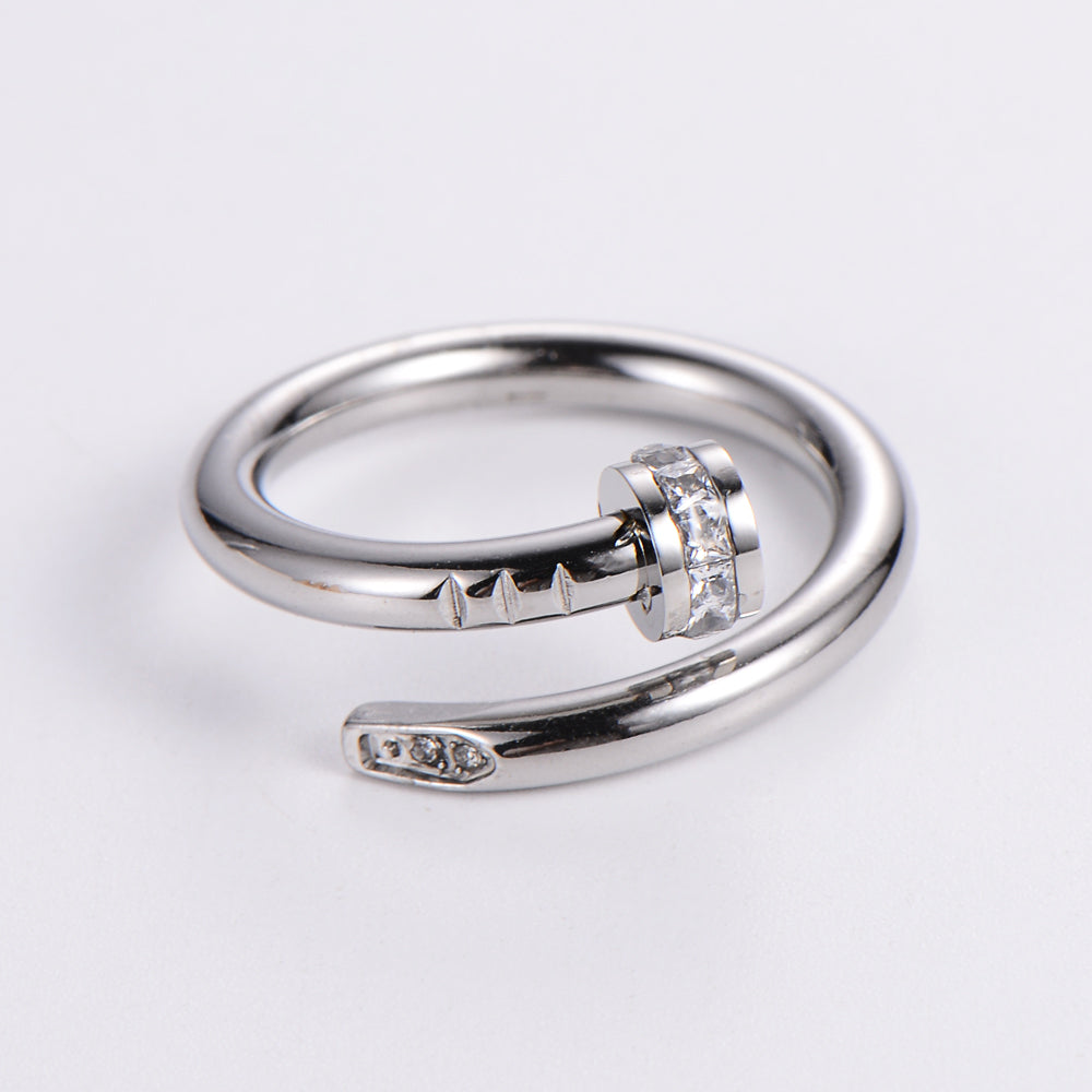 Nail Ring with Rhinestones