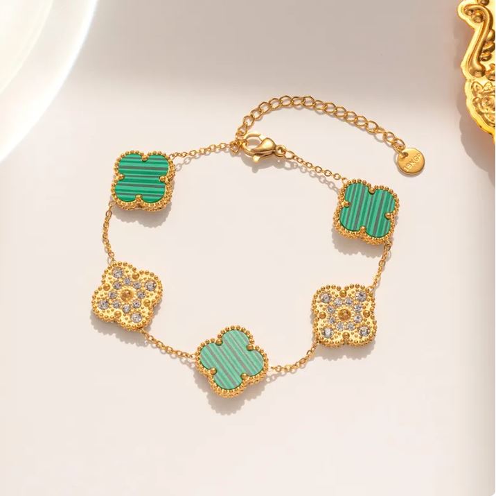 Gold Plated Clover Bracelet