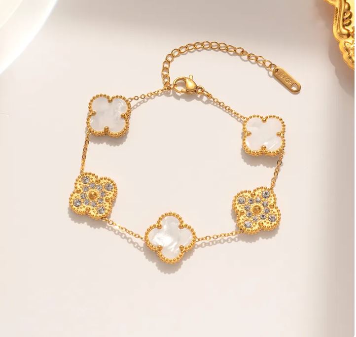 Gold Plated Clover Bracelet