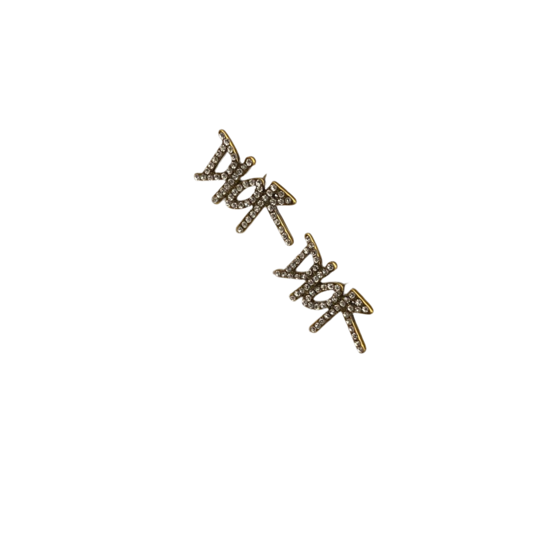 D!OR Inspired Rhinestone Earrings