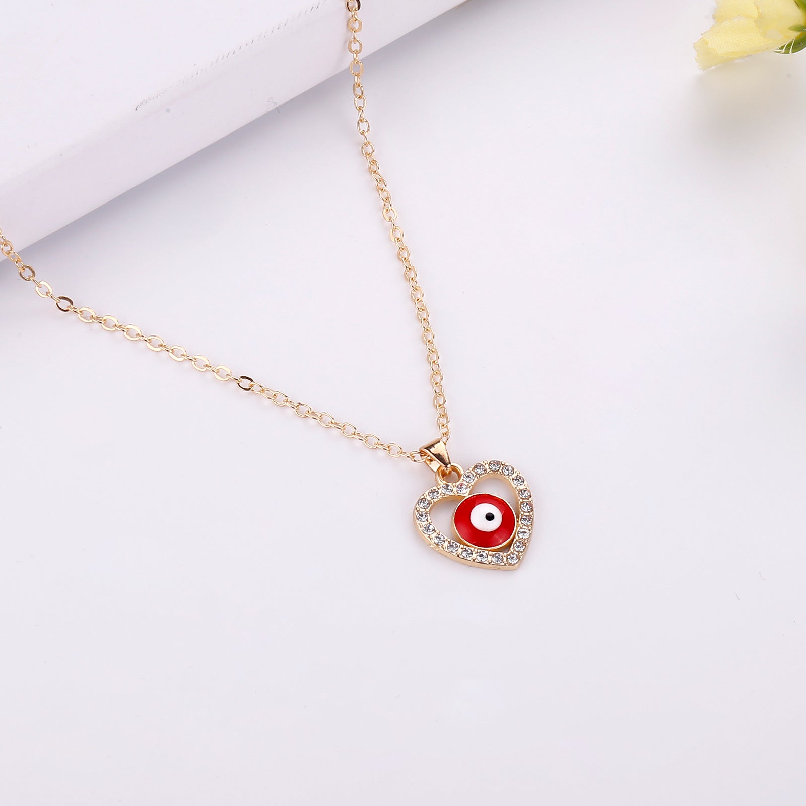 Red Eye Heart Necklace