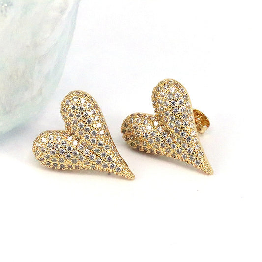 Heart Rhinestone Earrings