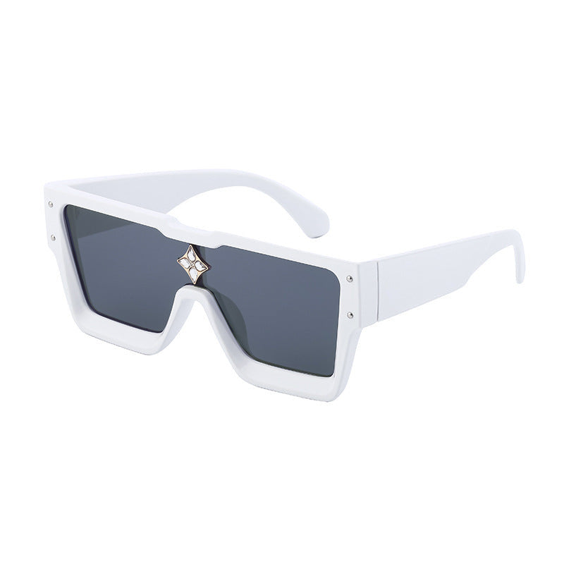 Flower Logo Unisex Oversize Sunglasses