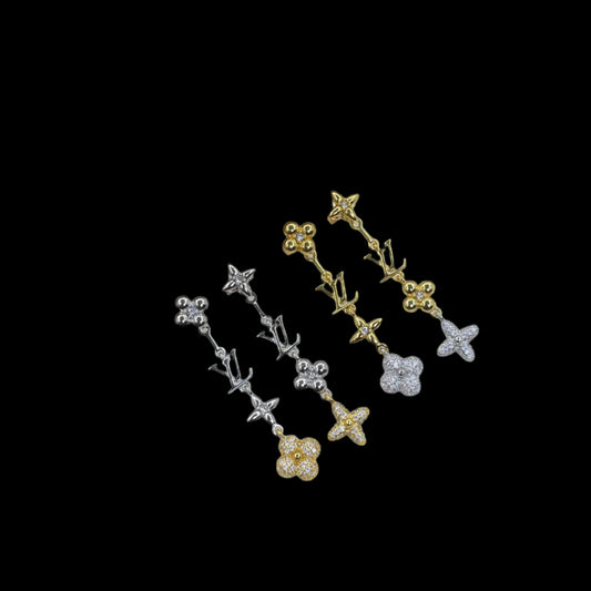 LV Dangling Flower Earrings