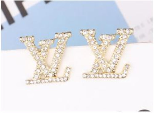 LV Rhinestone Earrings