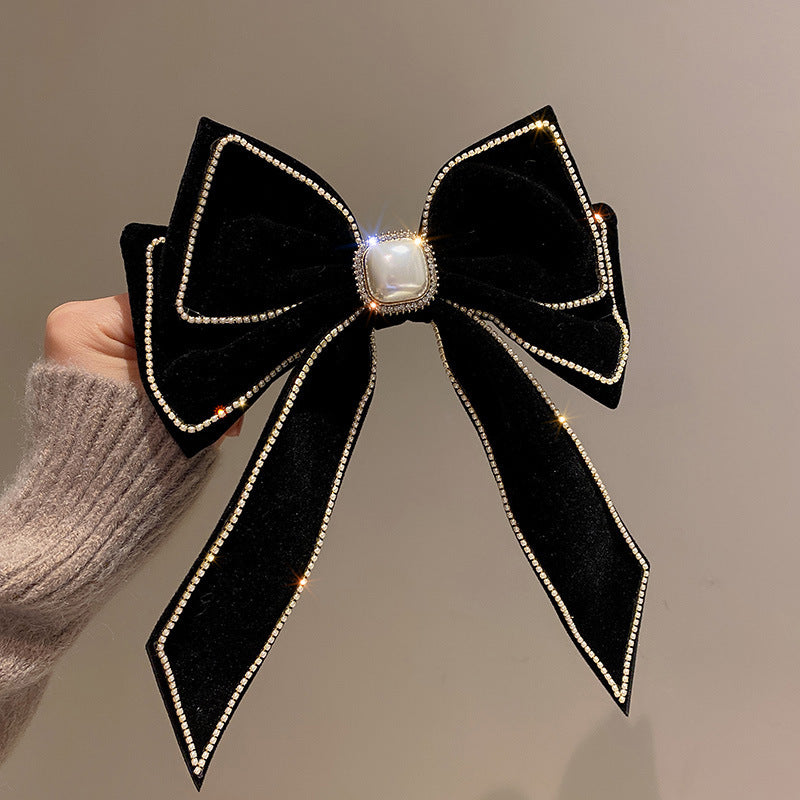 Suede Rhinestone Bow