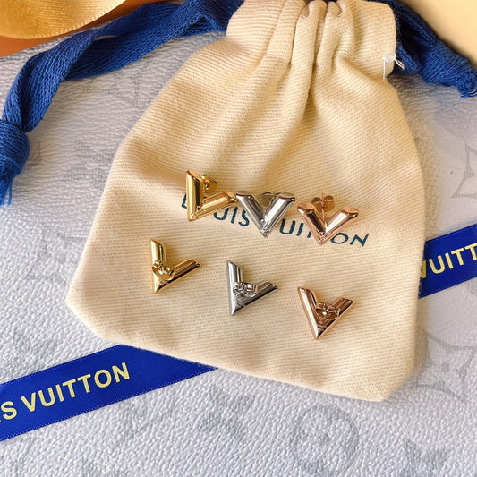 LV Inspired "V" Earrings