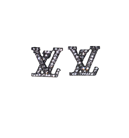 LV Inspired Rhinestone Earrings