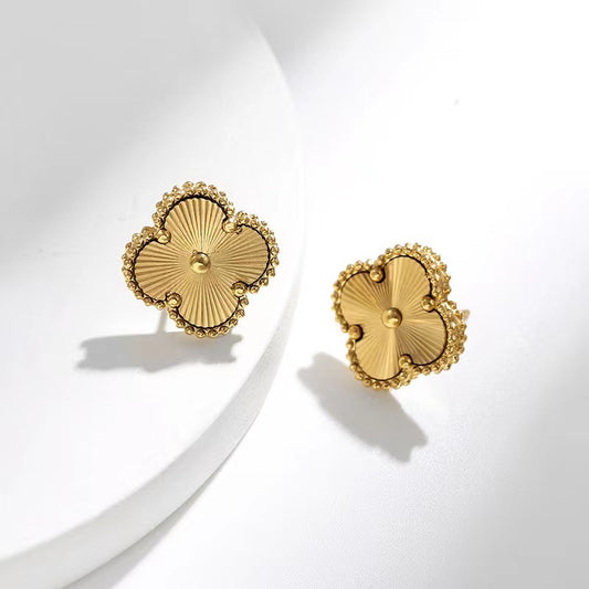 Gold Plated Clover Earrings